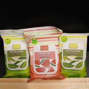 Lot of 3 Incredibly Clean Gentle Facial Makeup Removal Wipes Alcohol-Free